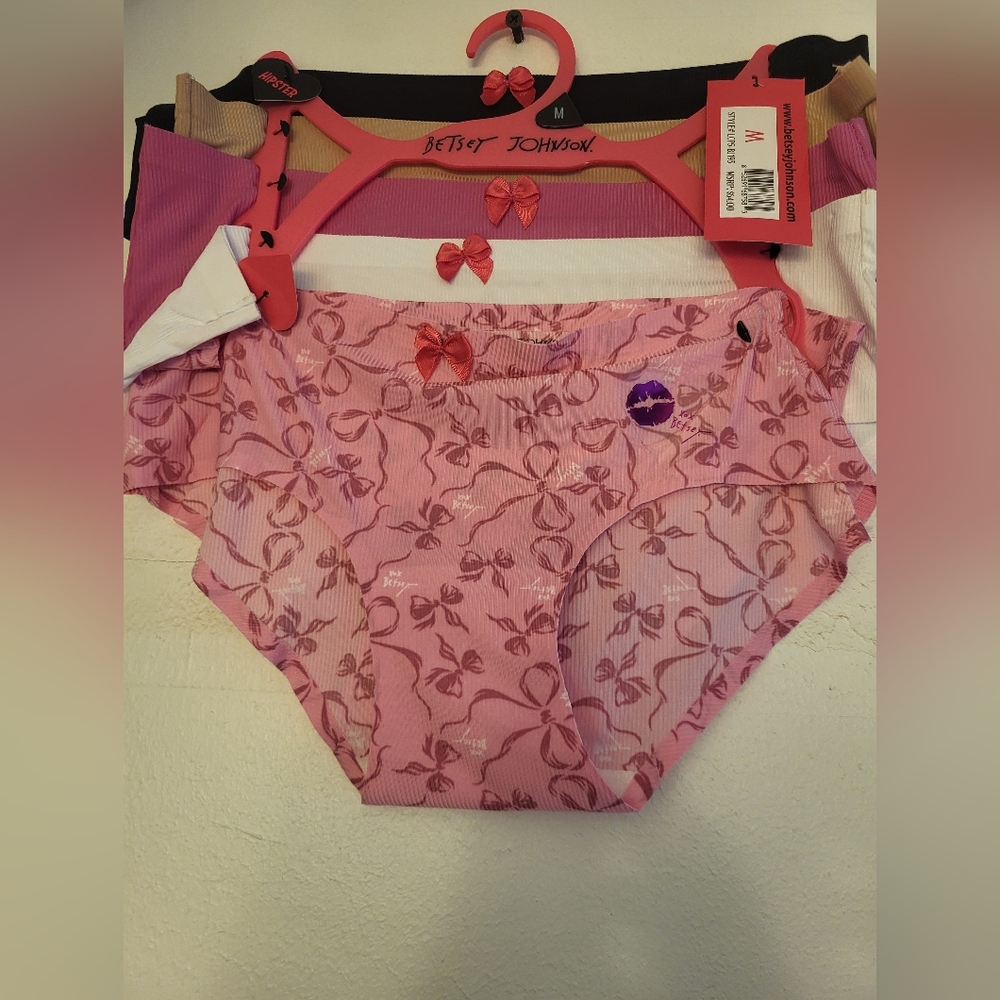 Betsey Johnson Pink and Black  Underwear Set